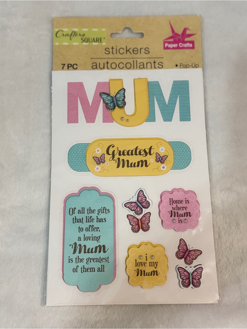 Greatest Mum Pop-Up Sticker Set